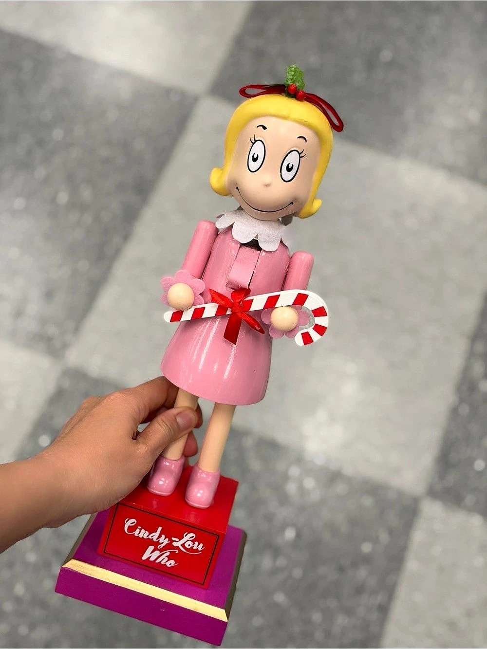 Dr. Seuss Cindy Lou Who Wooden Nutcracker Holiday Decor